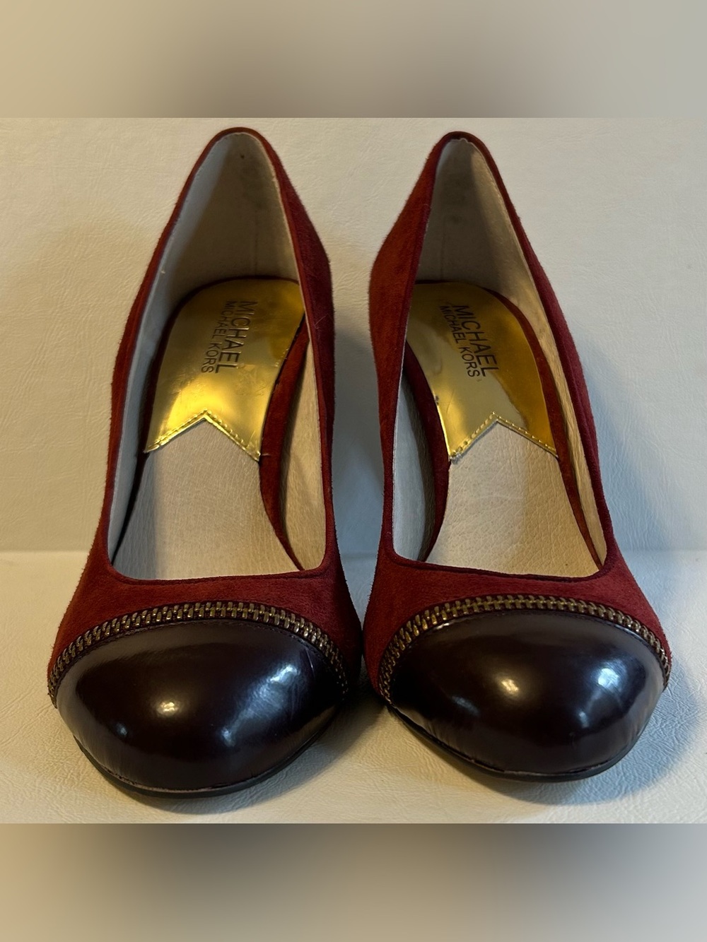 Michael Kors Burgundy Zip Heels - Picture 2 of 6